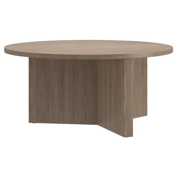 Hailey Home Anders 36-in Antiqued Gray Oak Round Coffee Table