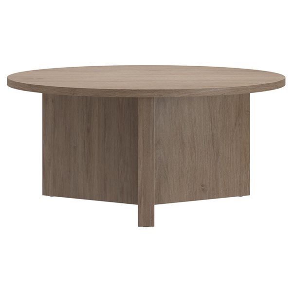 Hailey Home Anders 36-in Antiqued Gray Oak Round Coffee Table