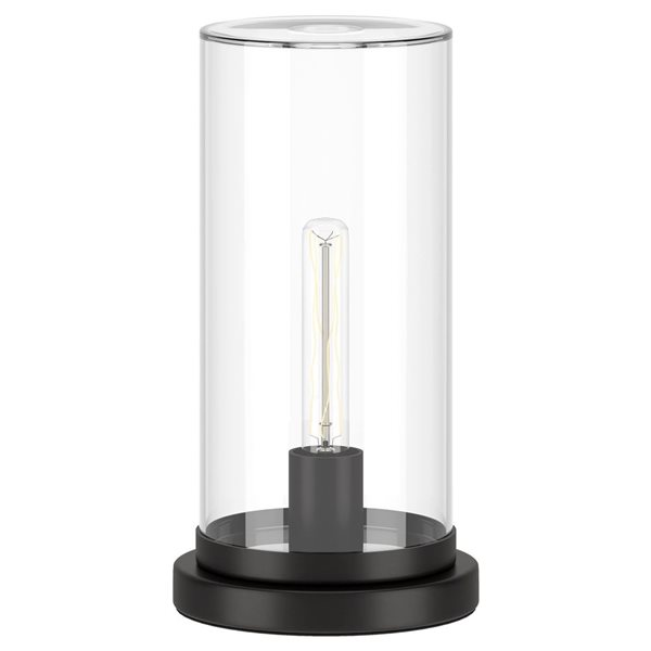 Hailey Home Perabo 13-in Blackened Bronze Uplight Table Lamp with Glass Shade