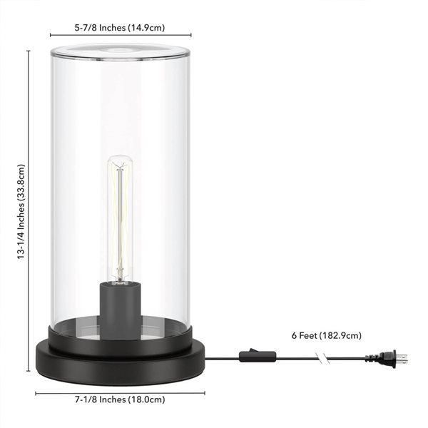 Hailey Home Perabo 13-in Blackened Bronze Uplight Table Lamp with Glass Shade