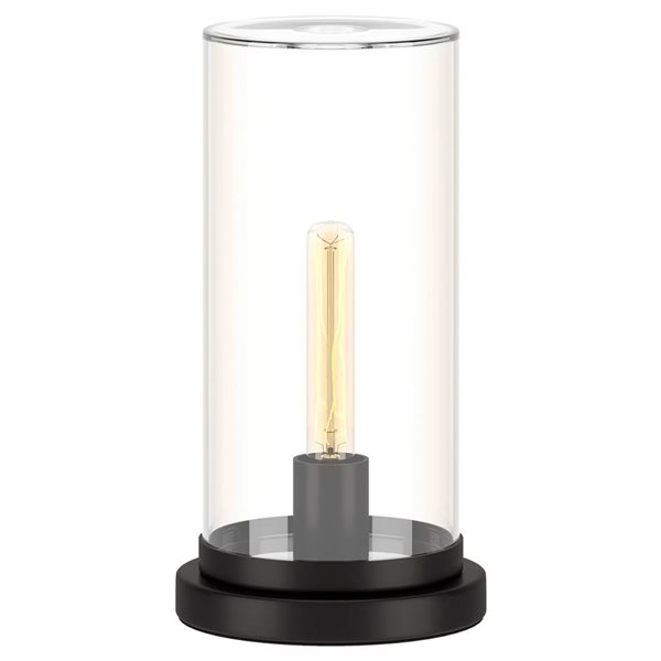 Hailey Home Perabo 13-in Blackened Bronze Uplight Table Lamp with Glass Shade