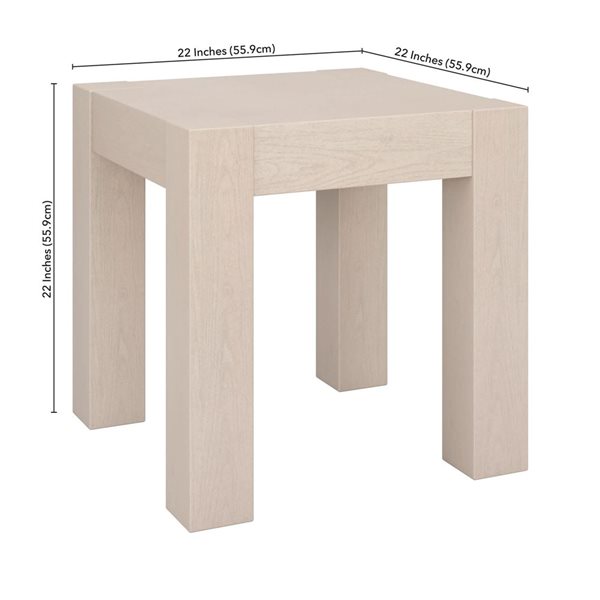 Hailey Home Langston 22-in Alder White Square Side Table