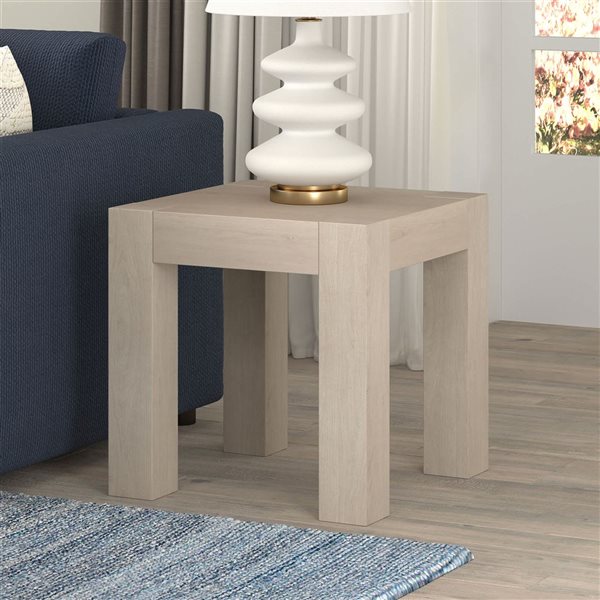Hailey Home Langston 22-in Alder White Square Side Table