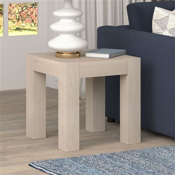 Hailey Home Langston 22-in Alder White Square Side Table