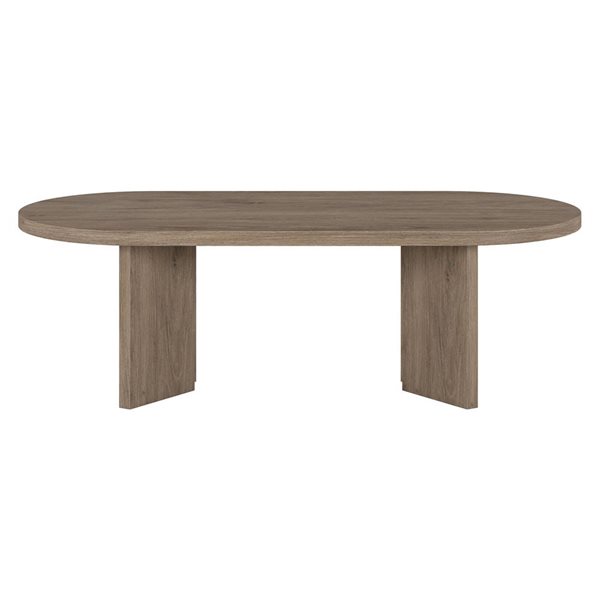 Hailey Home Alma 48-in Antiqued Gray Oak Oval Coffee Table