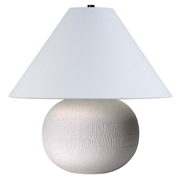 Hailey Home Willa 18-in Cream Textured Ceramic Table Lamp with Fabric Shade