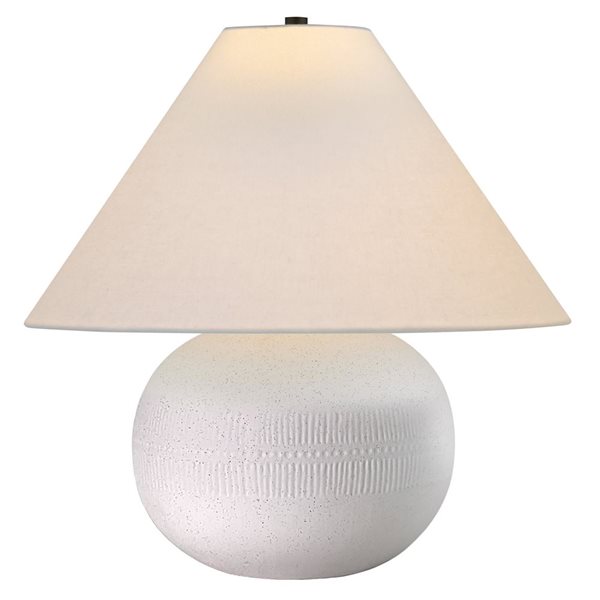Hailey Home Willa 18-in Cream Textured Ceramic Table Lamp with Fabric Shade