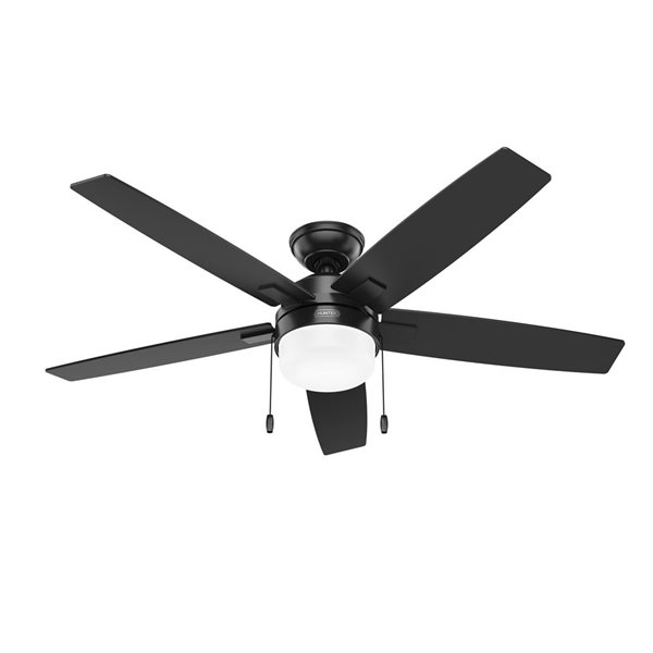 Hunter Anisten 52-in Ceiling Fan w/ LED Light and Pull Chain - Matte Black