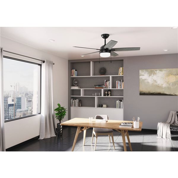 Hunter Anisten 52-in Ceiling Fan w/ LED Light and Pull Chain - Matte Black