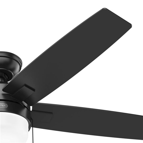 Hunter Anisten 52-in Ceiling Fan w/ LED Light and Pull Chain - Matte Black