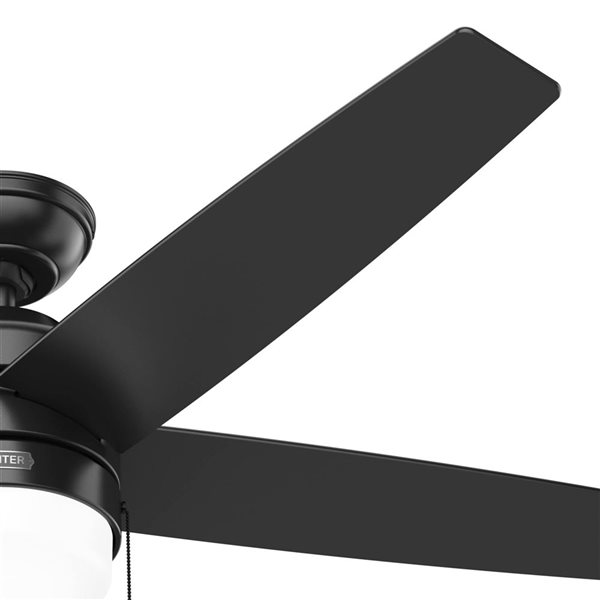 Hunter Bardot 52-in Ceiling Fan w/ LED Light and Pull Chain - Matte Black