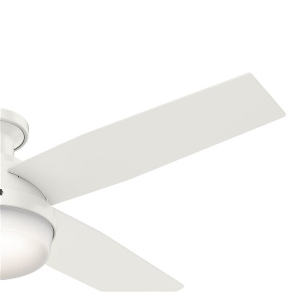 Hunter Dempsey 52-in Low Profile Ceiling Fan w/ LED Light and Handheld Remote - Fresh White