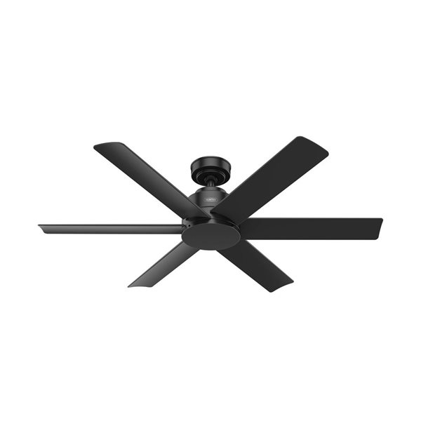 Hunter Kennicott 52-in Damp Rated Ceiling Fan and Wall Control - Matte Black