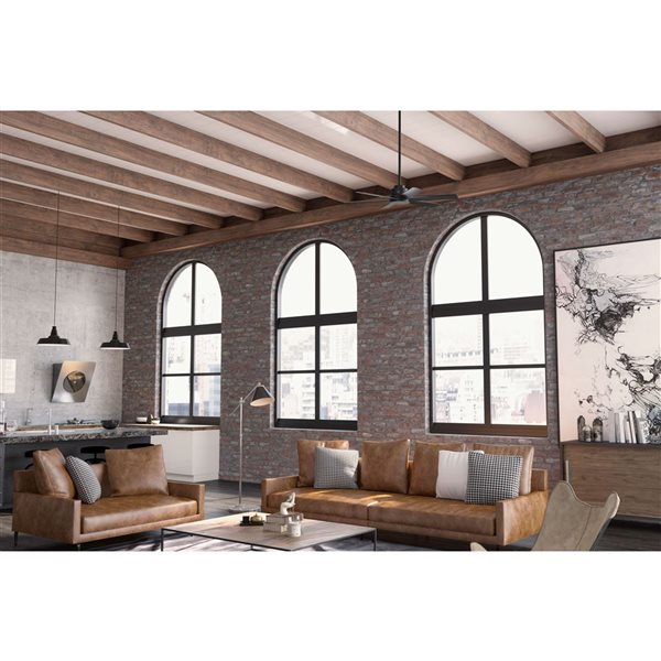 Hunter Kennicott 52-in Damp Rated Ceiling Fan and Wall Control - Matte Black