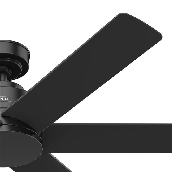 Hunter Kennicott 52-in Damp Rated Ceiling Fan and Wall Control - Matte Black