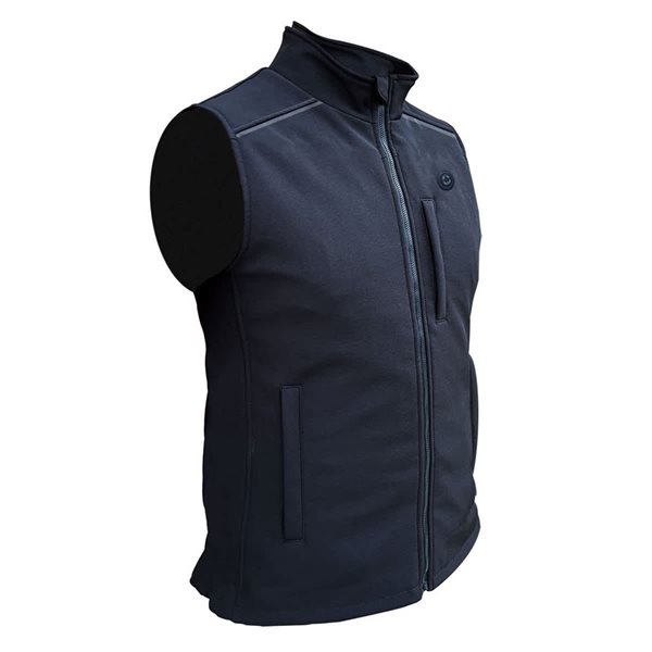 Cabin Heated Black Polyester Men's Vest with Rechargeable Lithium Battery - XL