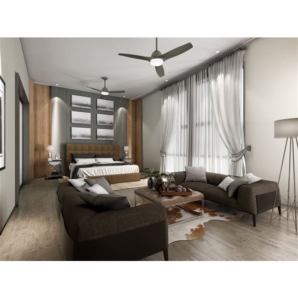 Hunter Casablanca 52-in Wisp Ceiling Fan w/ LED Light and Handheld Remote - Painted Pewter