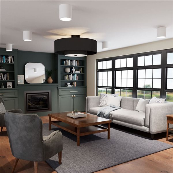 Hunter Brookside 30-in Ceiling Fan with LED Light and Handheld Remote - Matte Black