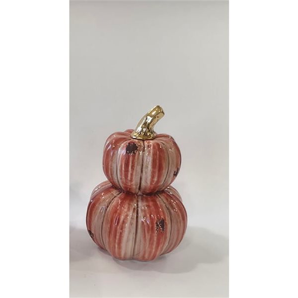 iH casadécor Red Porcelain Stacking Pumpkin Decor