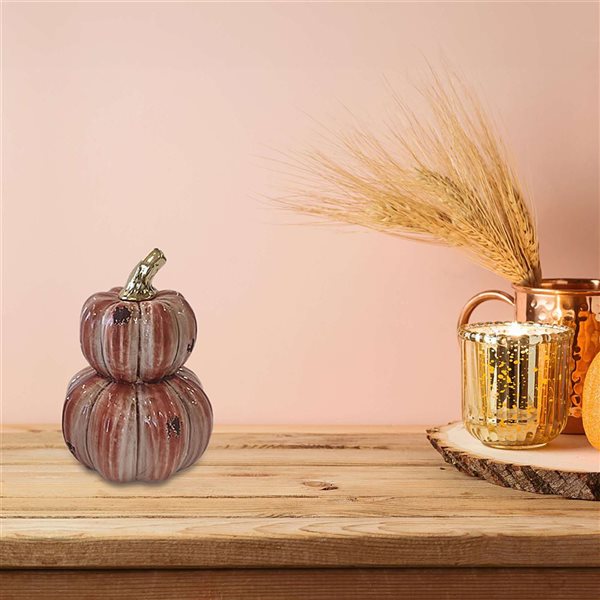 iH casadécor Red Porcelain Stacking Pumpkin Decor
