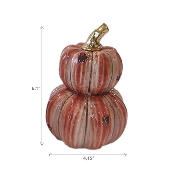 iH casadécor Red Porcelain Stacking Pumpkin Decor