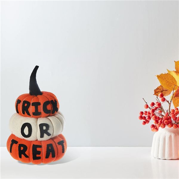 iH casadécor Felt 3-Layer Pumpkin Décor