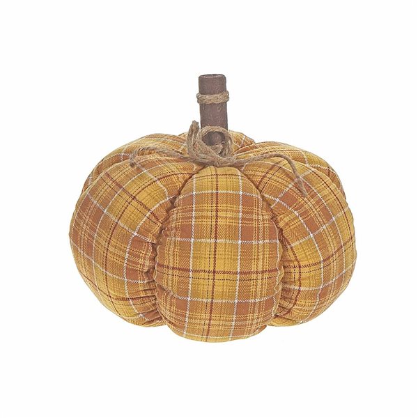 iH casadécor Yellow Plaid Fabric Pumpkin