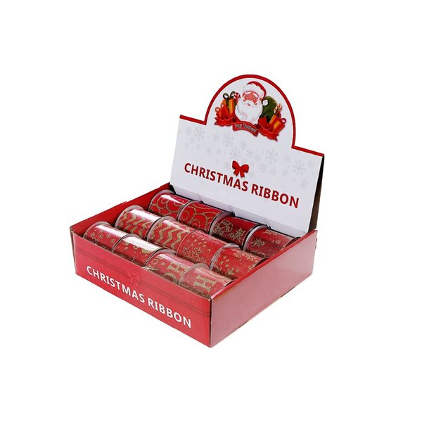 iH casadécor Set of 12 2.5 x 108-in Assorted Red & Gold Ribbon