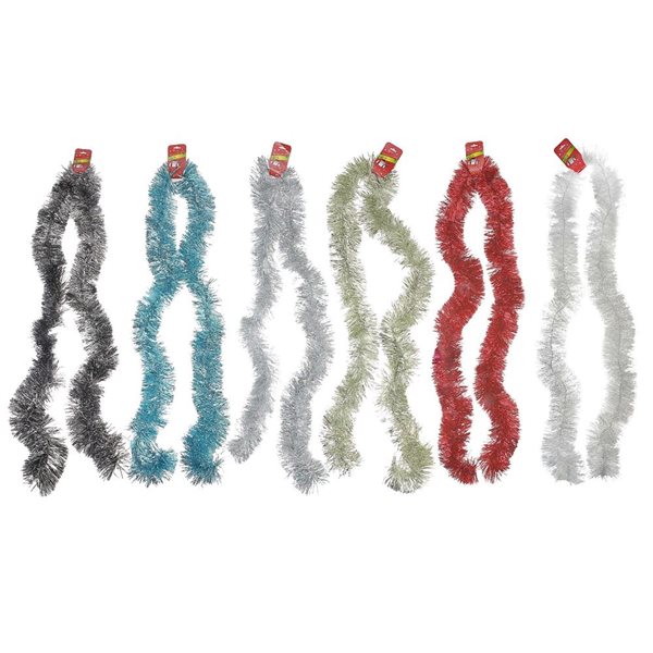 iH casadécor Set of 12 77-in Assorted Sparkly Tinsel Garland
