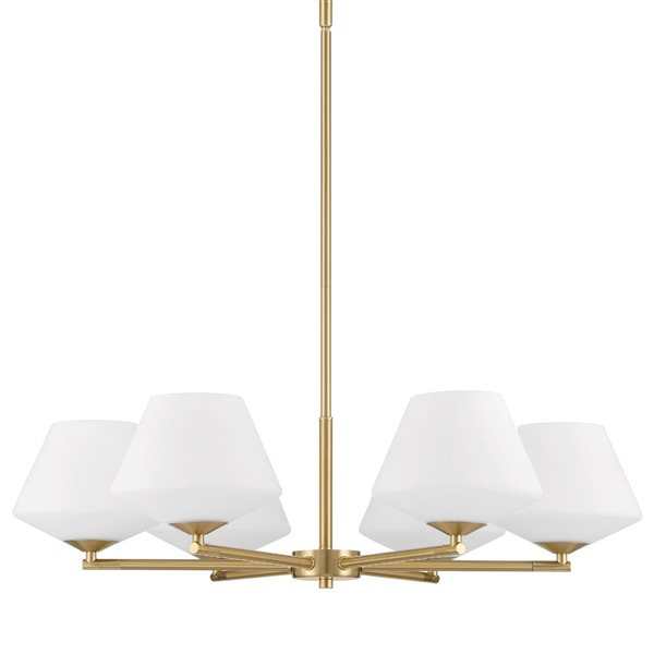 Hunter Celestial Valley 6-Light Ceiling Light w/ White Glass - Alturas Gold