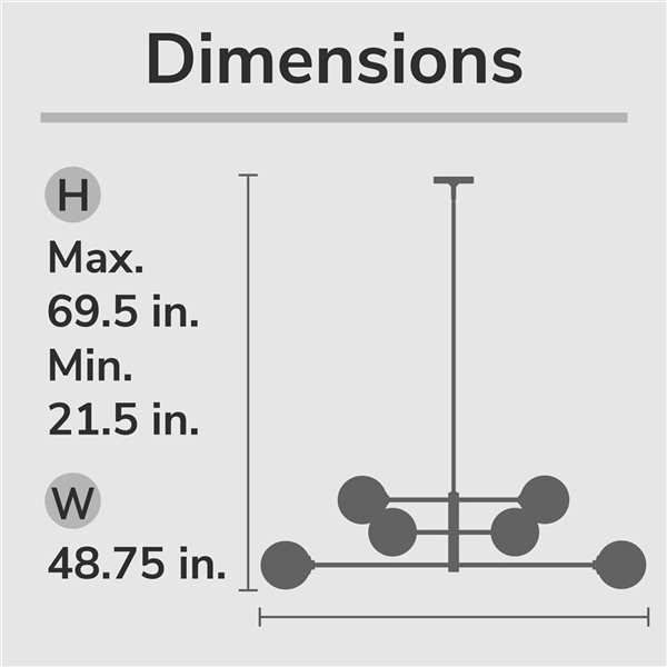 Hunter Hepburn 6-Light Ceiling Light w/ White Glass - Matte Black