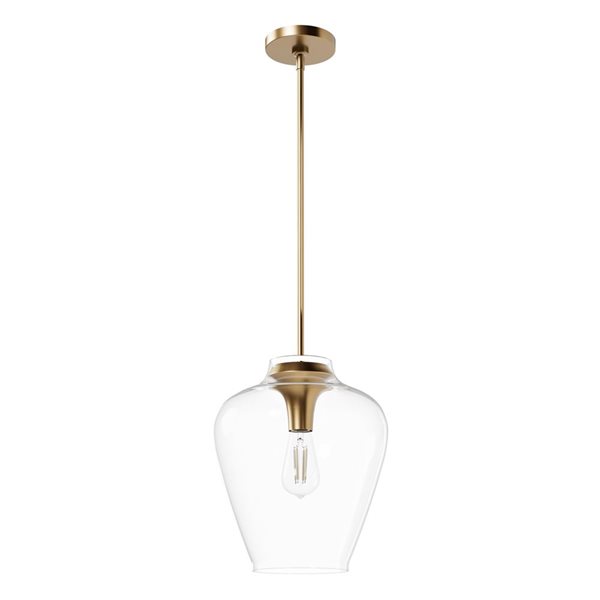 Hunter Vidria 1-Light Pendant Light w/ Clear Glass - Alturas Gold
