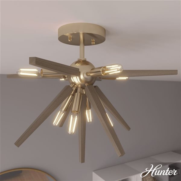 Hunter Large Jupiter Star Alturas 8-Light Flush Mount Ceiling Light - Gold