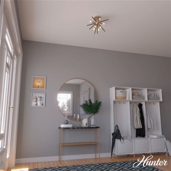 Hunter Large Jupiter Star Alturas 8-Light Flush Mount Ceiling Light - Gold