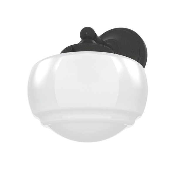 Hunter Saddle Creek 1-Light Wall Sconce w/ White Glass - Noble Bronze