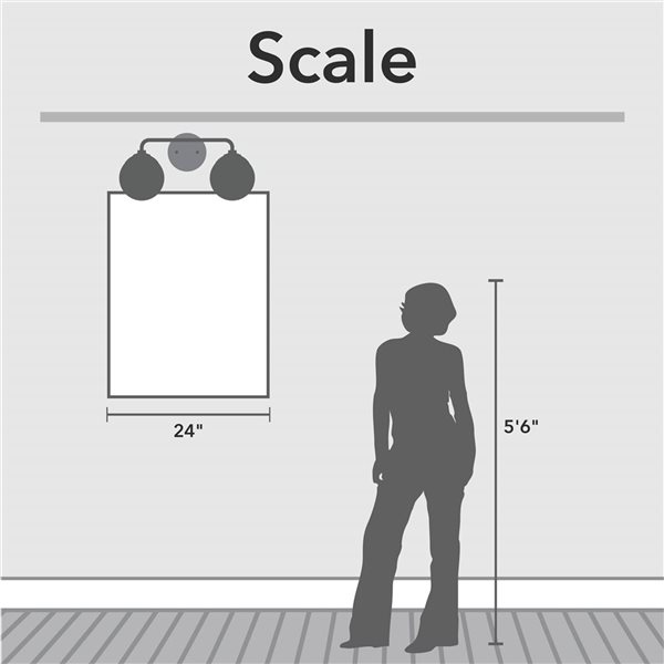 Hunter Hepburn 2-Light Bathroom Vanity Wall Light w/ White Glass - Matte Black