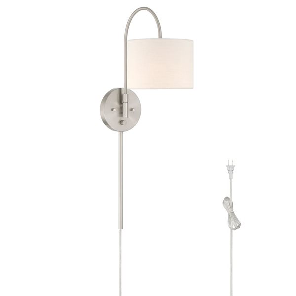 Hunter Horizon Large 1-Light Wall Sconce - Brushed Nickel