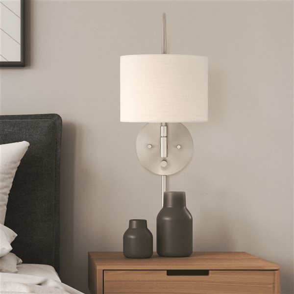 Hunter Horizon Large 1-Light Wall Sconce - Brushed Nickel