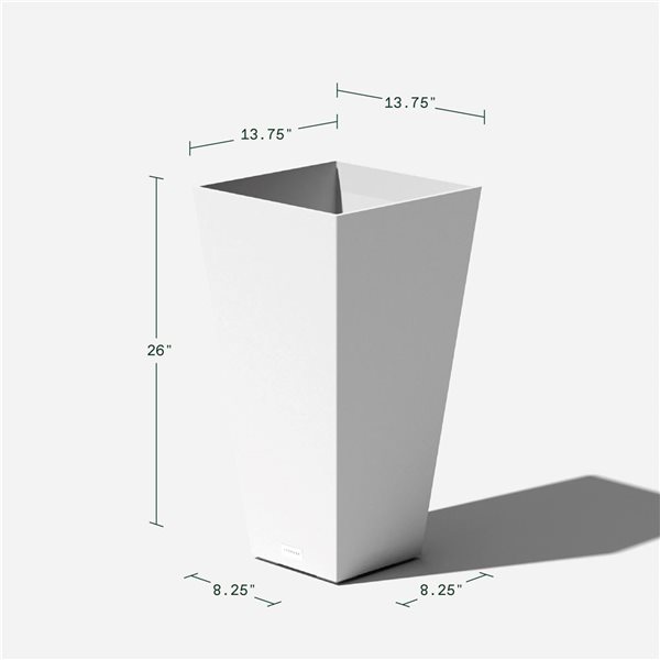 Veradek Pure Series Midland 26-in Plastic Planter - White