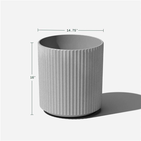 Veradek Demi Series 16-in Plastic-Stone Planter - Grey - 2/Pk