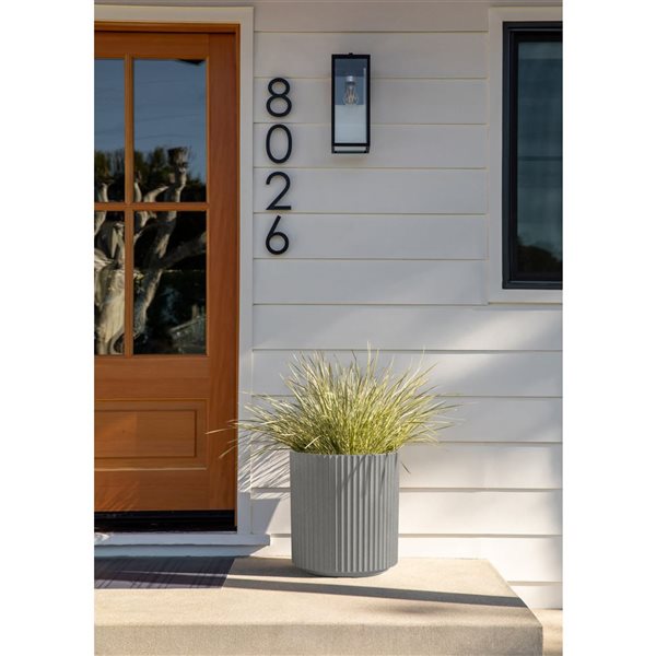 Veradek Demi Series 16-in Plastic-Stone Planter - Grey - 2/Pk