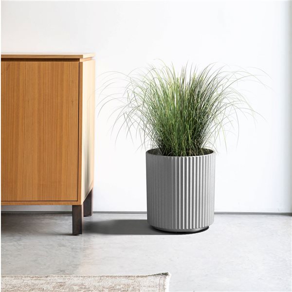 Veradek Demi Series 16-in Plastic-Stone Planter - Grey - 2/Pk