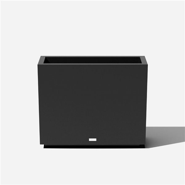 Veradek Block Series Span Short 24-in Plastic Planter - Black