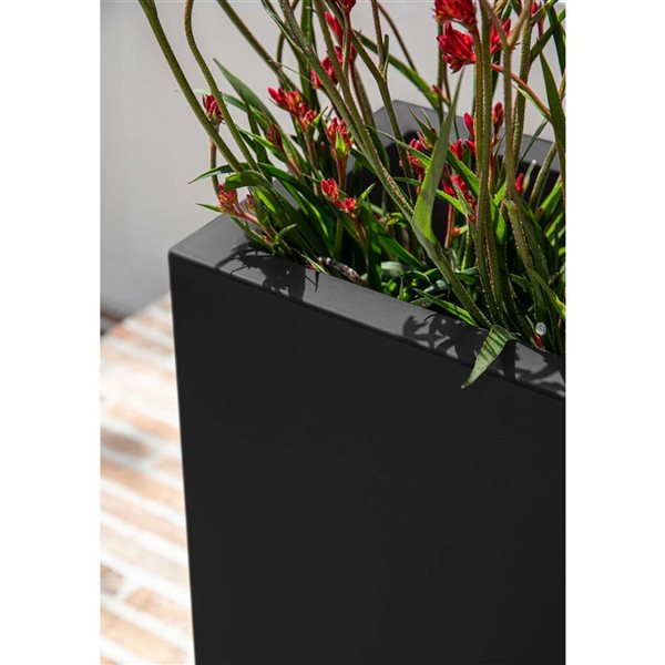 Veradek Block Series Span Short 24-in Plastic Planter - Black