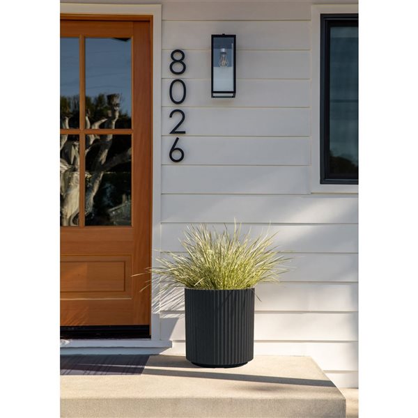 Veradek Demi Series 16-in Plastic-Stone Planter - Black - 2/Pk