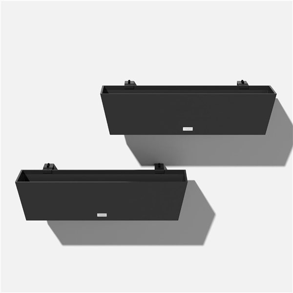 Veradek Pure Series Railing 36-in Plastic Planter - Black - 2/Pck