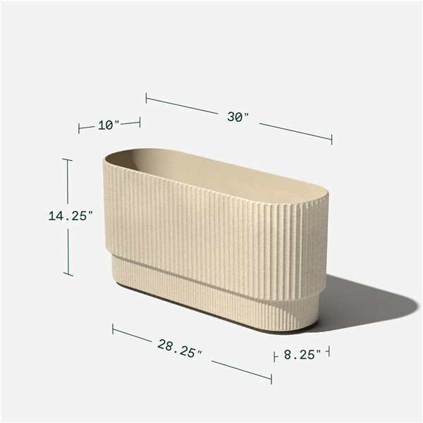 Veradek Demi Series 30-in Long Plastic-Stone Planter - Sand