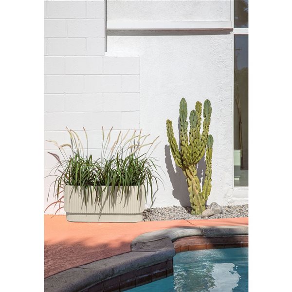 Veradek Demi Series 30-in Long Plastic-Stone Planter - Sand