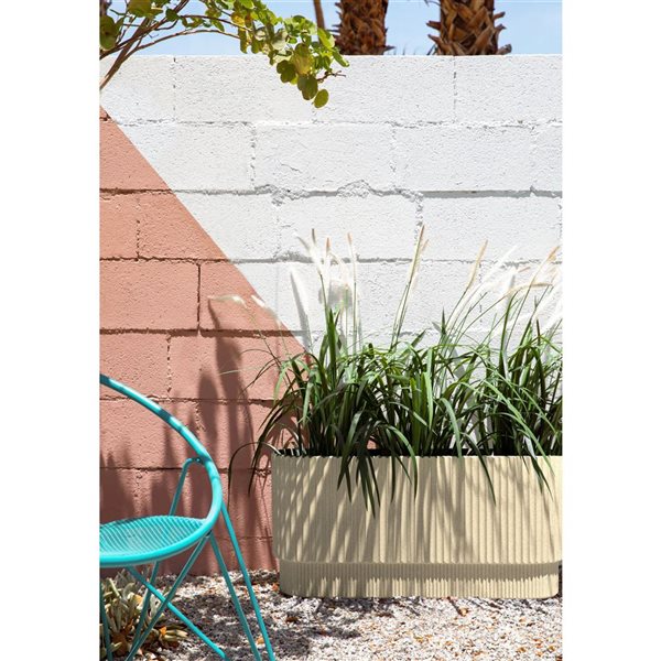 Veradek Demi Series 30-in Long Plastic-Stone Planter - Sand