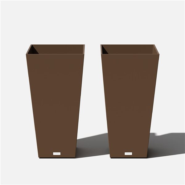 Veradek Pure Series Midland 30-in Plastic Planter - Espresso - 2/Pk